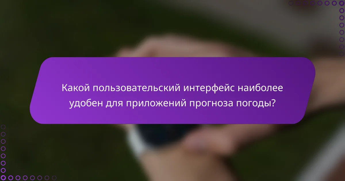 Какой пользовательский интерфейс наиболее удобен для приложений прогноза погоды?